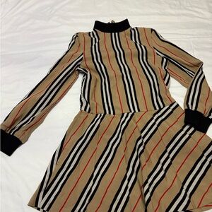 Burberry Black, Red, and Tan Striped Garment
